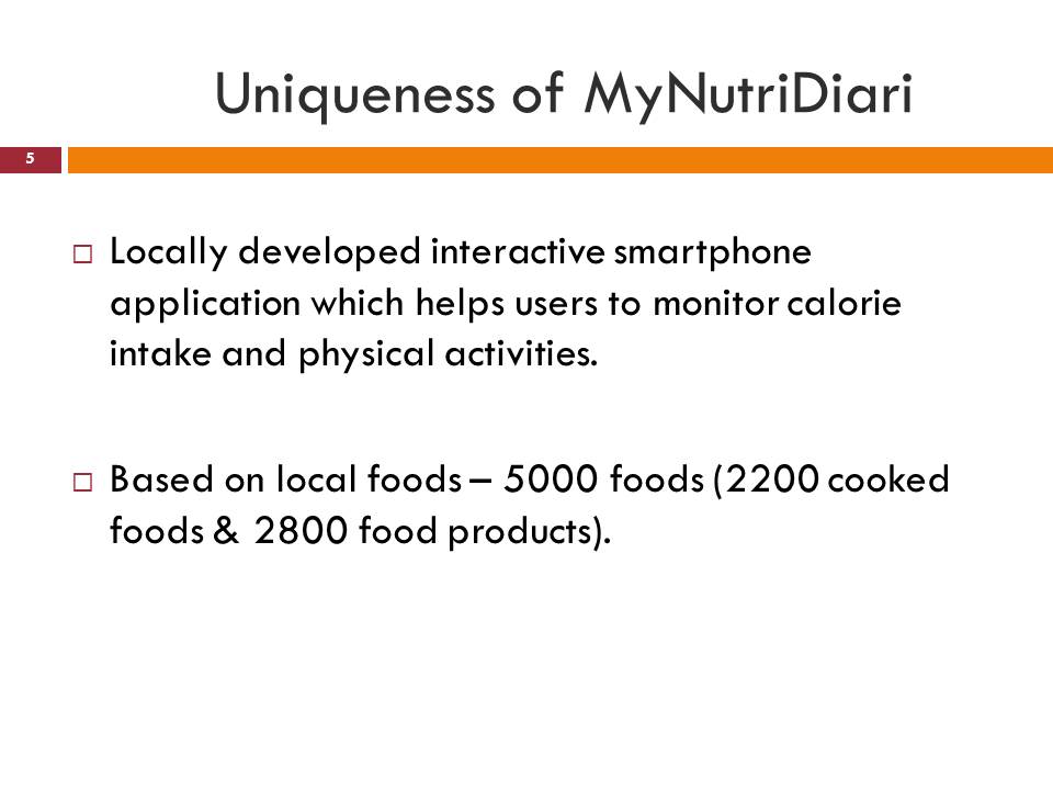 Uniqueness of MyNutri Apps